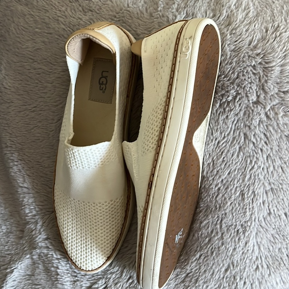 UGG Women’s Cream Knit Slip-On Sneakers - Picture 2 of 11